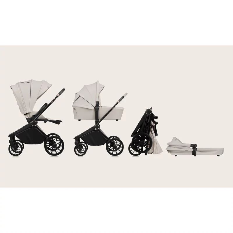 Carucior 2 in 1, Lionelo, Mika Plus, Cadru din aluminiu, Cu landou intarit si salteluta moale, Reversibil, Cu sistem de ventilatie 3D, Cu accesorii, Pana la 22 kg, Conform cu EN1888-1 EN1888-2, EN1466, Bej