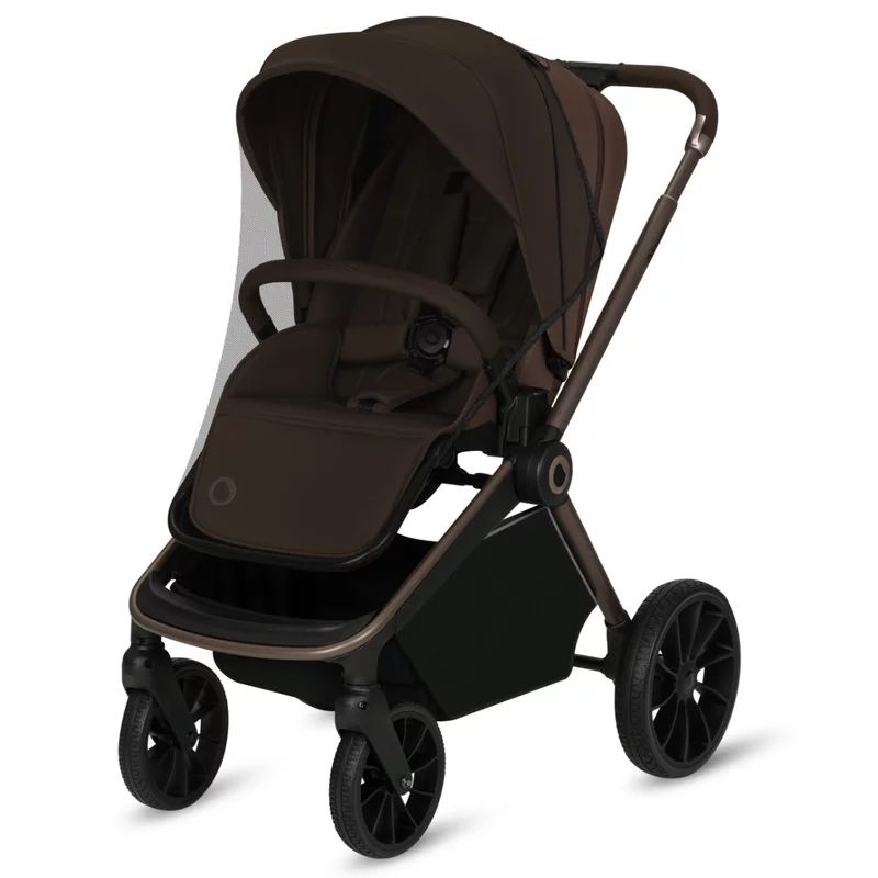 Carucior 2 in 1, Lionelo, Mika Plus, Cadru din aluminiu, Cu landou intarit si salteluta moale, Reversibil, Cu sistem de ventilatie 3D, Cu accesorii, Pana la 22 kg, Conform cu EN1888-1 EN1888-2, EN1466, Mocha Mousse