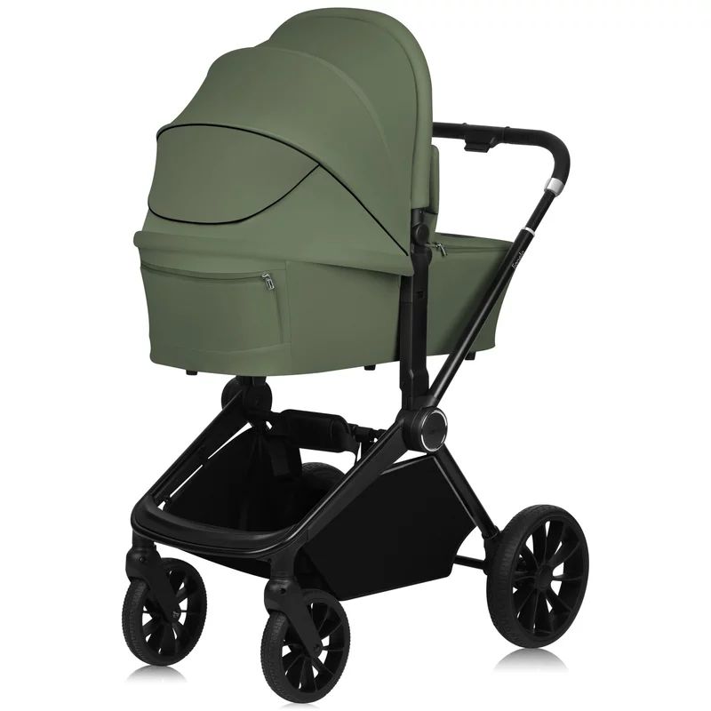 Carucior 2 in 1, Lionelo, Mika Plus, Cadru din aluminiu, Cu landou intarit si salteluta moale, Reversibil, Cu sistem de ventilatie 3D, Cu accesorii, Pana la 22 kg, Conform cu EN1888-1 EN1888-2, EN1466, Verde