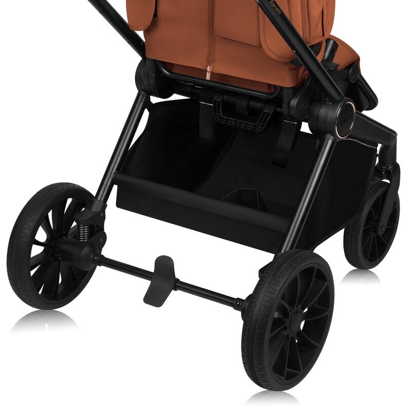 Carucior 2 in 1, Lionelo, Mika Plus, Cadru din aluminiu, Cu landou intarit si salteluta moale, Reversibil, Cu sistem de ventilatie 3D, Cu accesorii, Pana la 22 kg, Conform cu EN1888-1 EN1888-2, EN1466, Maro - gogobaby.ro