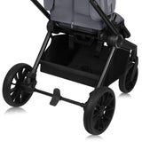 Carucior 2 in 1, Lionelo, Mika Plus, Cadru din aluminiu, Cu landou intarit si salteluta moale, Reversibil, Cu sistem de ventilatie 3D, Cu accesorii, Pana la 22 kg, Conform cu EN1888-1 EN1888-2, EN1466, Gri