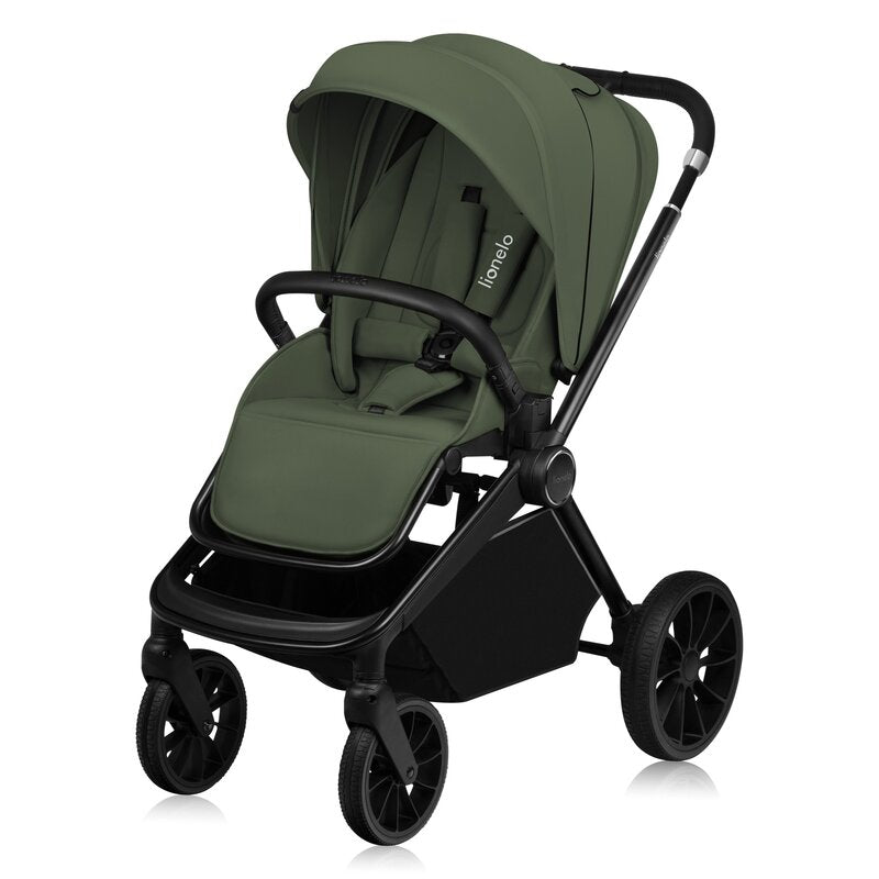 Carucior 2 in 1, Lionelo, Mika Plus, Cadru din aluminiu, Cu landou intarit si salteluta moale, Reversibil, Cu sistem de ventilatie 3D, Cu accesorii, Pana la 22 kg, Conform cu EN1888-1 EN1888-2, EN1466, Verde