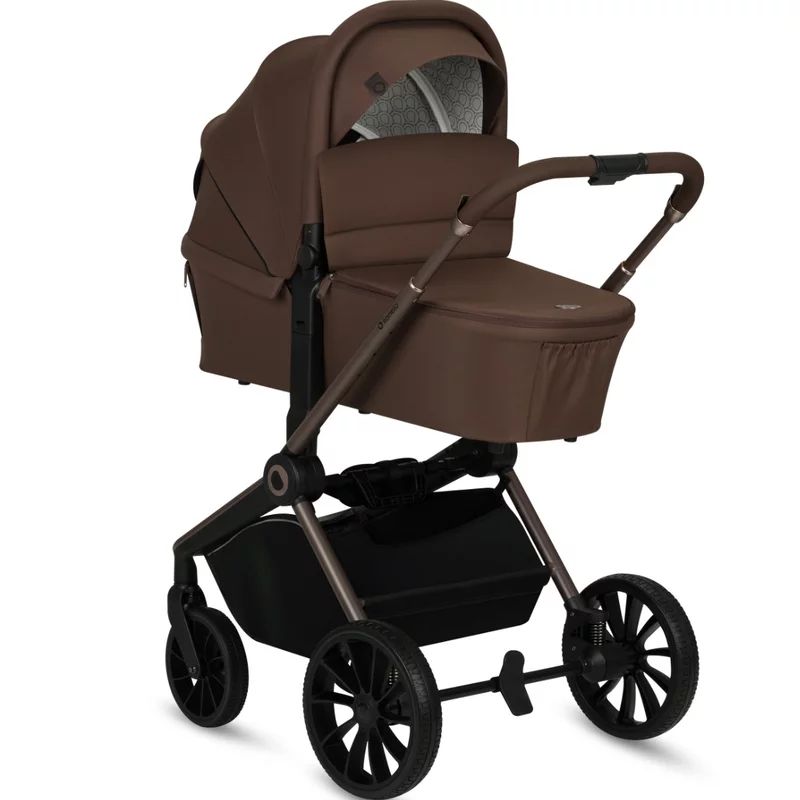 Carucior 2 in 1, Lionelo, Mika Plus, Cadru din aluminiu, Cu landou intarit si salteluta moale, Reversibil, Cu sistem de ventilatie 3D, Cu accesorii, Pana la 22 kg, Conform cu EN1888-1 EN1888-2, EN1466, Mocha Mousse