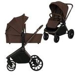 Carucior 2 in 1, Lionelo, Mika Plus, Cadru din aluminiu, Cu landou intarit si salteluta moale, Reversibil, Cu sistem de ventilatie 3D, Cu accesorii, Pana la 22 kg, Conform cu EN1888-1 EN1888-2, EN1466, Mocha Mousse