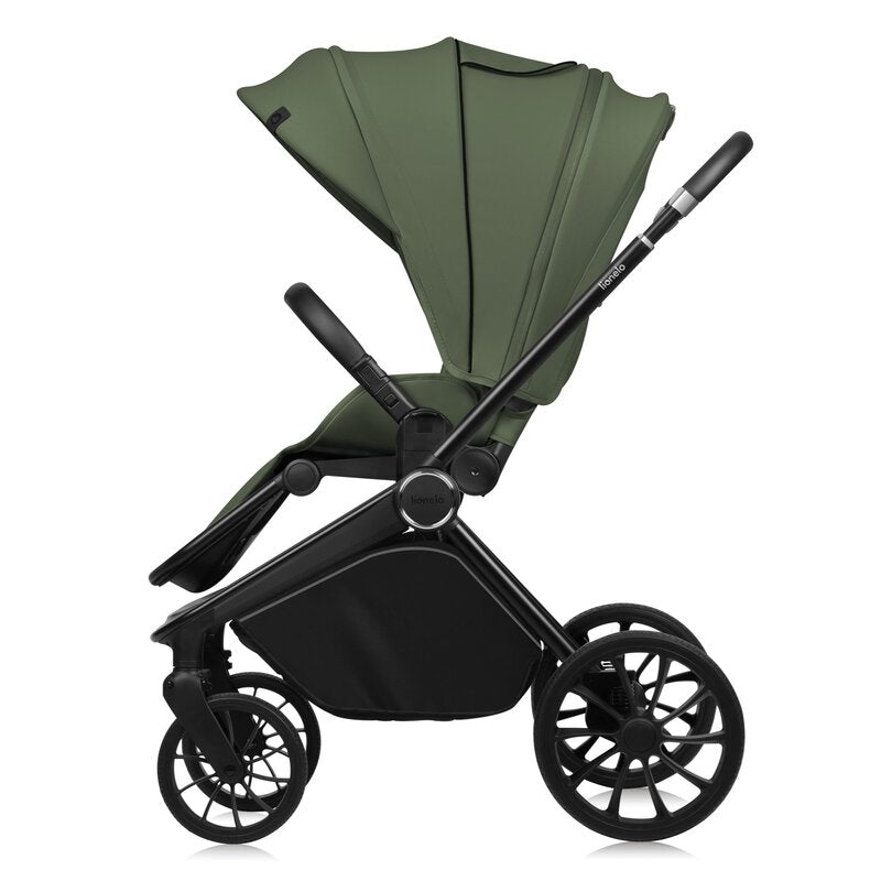 Carucior 2 in 1, Lionelo, Mika Plus, Cadru din aluminiu, Cu landou intarit si salteluta moale, Reversibil, Cu sistem de ventilatie 3D, Cu accesorii, Pana la 22 kg, Conform cu EN1888-1 EN1888-2, EN1466, Verde