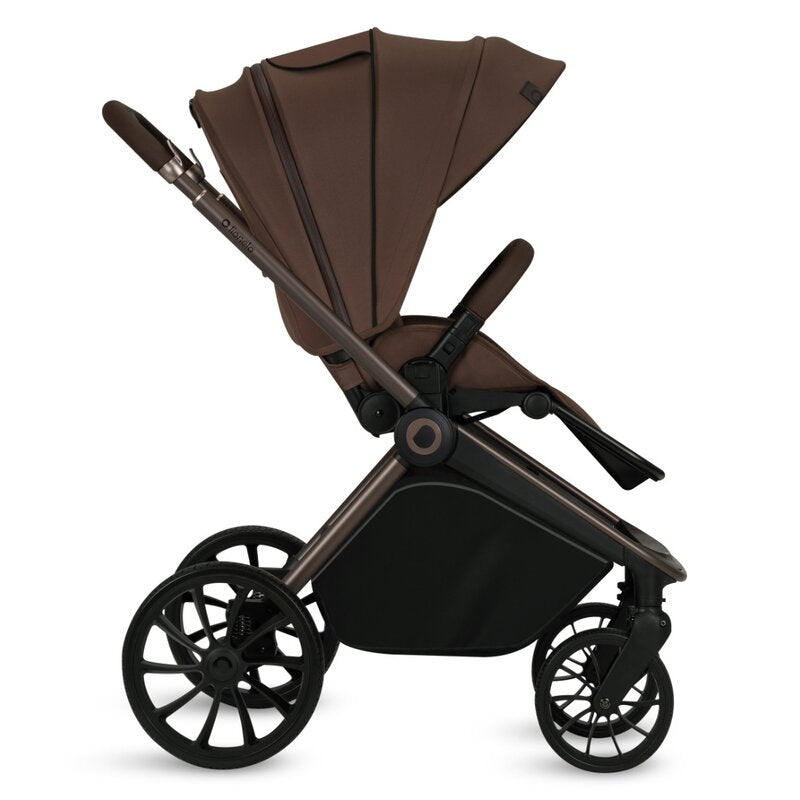 Carucior 2 in 1, Lionelo, Mika Plus, Cadru din aluminiu, Cu landou intarit si salteluta moale, Reversibil, Cu sistem de ventilatie 3D, Cu accesorii, Pana la 22 kg, Conform cu EN1888-1 EN1888-2, EN1466, Mocha Mousse