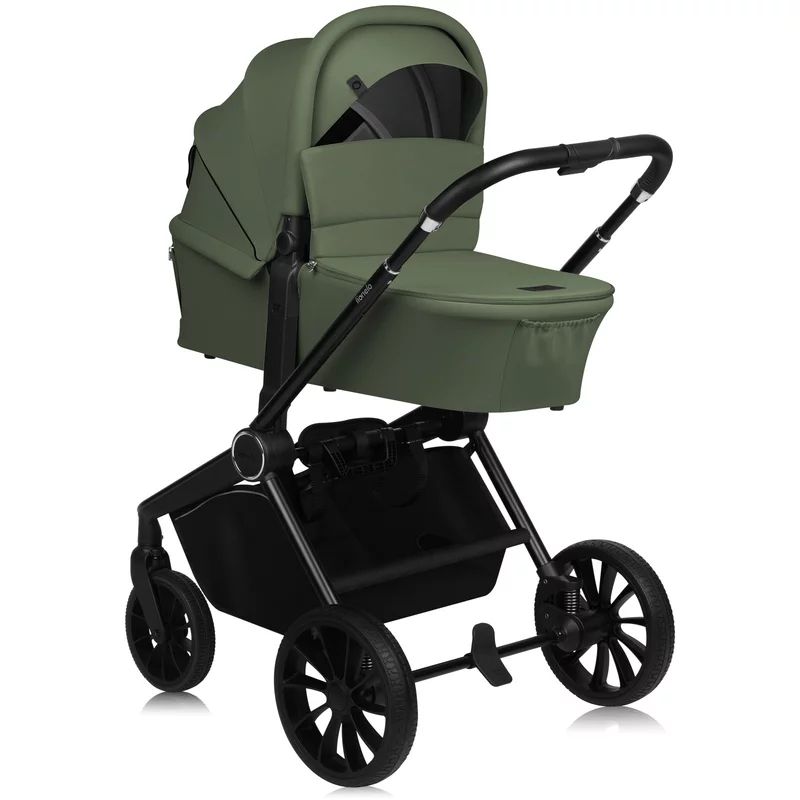 Carucior 2 in 1, Lionelo, Mika Plus, Cadru din aluminiu, Cu landou intarit si salteluta moale, Reversibil, Cu sistem de ventilatie 3D, Cu accesorii, Pana la 22 kg, Conform cu EN1888-1 EN1888-2, EN1466, Verde