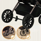 Carucior 2 in 1, Lionelo, Mika Plus, Cadru din aluminiu, Cu landou intarit si salteluta moale, Reversibil, Cu sistem de ventilatie 3D, Cu accesorii, Pana la 22 kg, Conform cu EN1888-1 EN1888-2, EN1466, Mocha Mousse