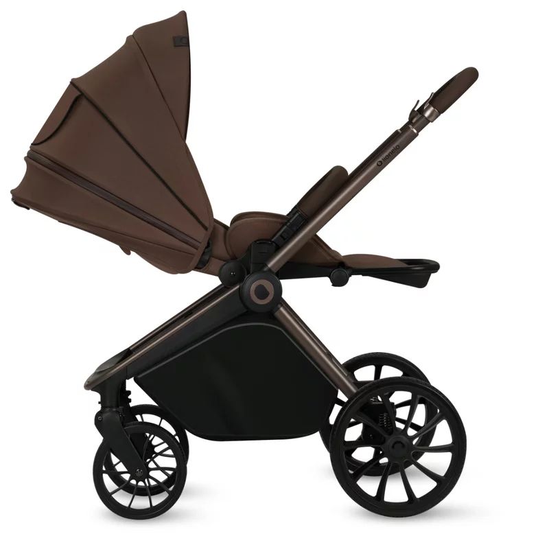 Carucior 2 in 1, Lionelo, Mika Plus, Cadru din aluminiu, Cu landou intarit si salteluta moale, Reversibil, Cu sistem de ventilatie 3D, Cu accesorii, Pana la 22 kg, Conform cu EN1888-1 EN1888-2, EN1466, Mocha Mousse