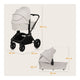Carucior 2 in 1, Lionelo, Mika Plus, Cadru din aluminiu, Cu landou intarit si salteluta moale, Reversibil, Cu sistem de ventilatie 3D, Cu accesorii, Pana la 22 kg, Conform cu EN1888-1 EN1888-2, EN1466, Bej