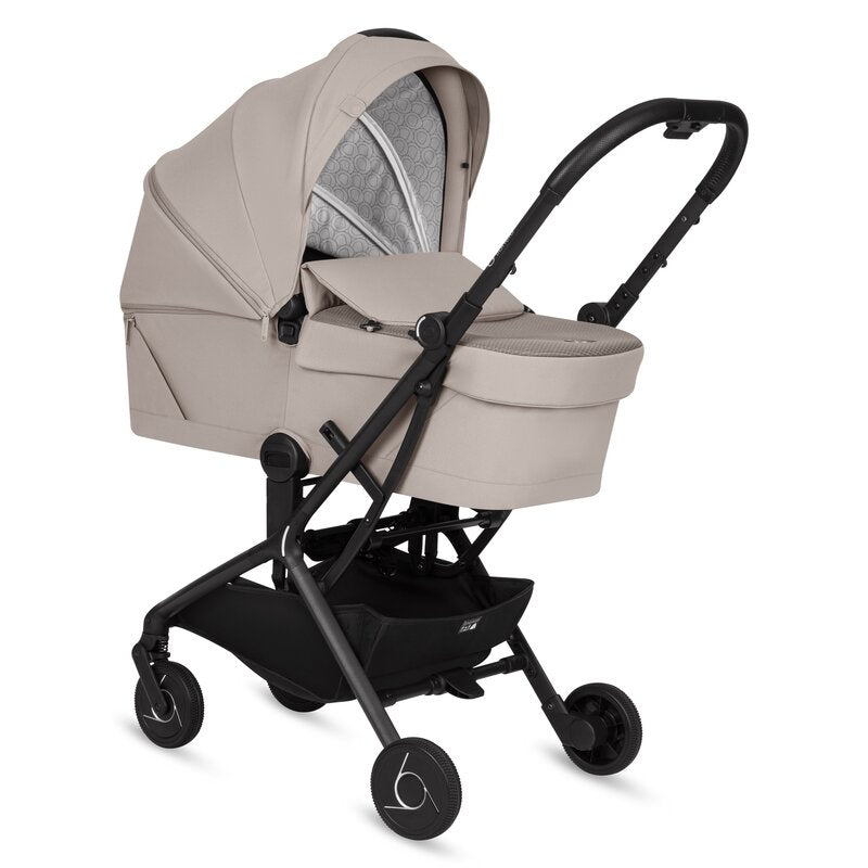 Carucior 2 in 1, Lionelo, Sia Flex, 7.6 kg, Include landou pliabil pe cadru, Ultracompact, Pliere rapida cu o mana, Copertina UPF50+, Cu accesorii incluse, 0-48 luni, Sustine 22 kg, Bej