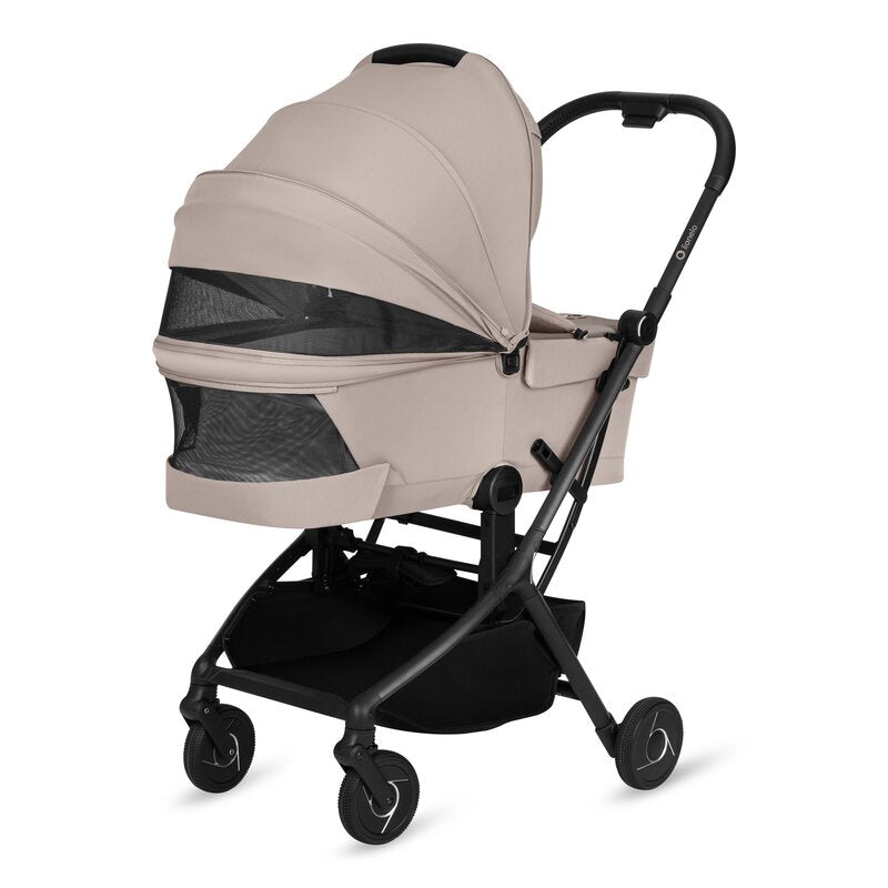 Carucior 2 in 1, Lionelo, Sia Flex, 7.6 kg, Include landou pliabil pe cadru, Ultracompact, Pliere rapida cu o mana, Copertina UPF50+, Cu accesorii incluse, 0-48 luni, Sustine 22 kg, Bej