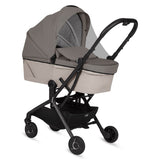 Carucior 2 in 1, Lionelo, Sia Flex, 7.6 kg, Include landou pliabil pe cadru, Ultracompact, Pliere rapida cu o mana, Copertina UPF50+, Cu accesorii incluse, 0-48 luni, Sustine 22 kg, Bej