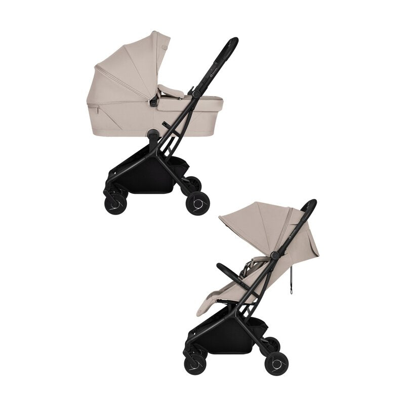 Carucior 2 in 1, Lionelo, Sia Flex, 7.6 kg, Include landou pliabil pe cadru, Ultracompact, Pliere rapida cu o mana, Copertina UPF50+, Cu accesorii incluse, 0-48 luni, Sustine 22 kg, Bej