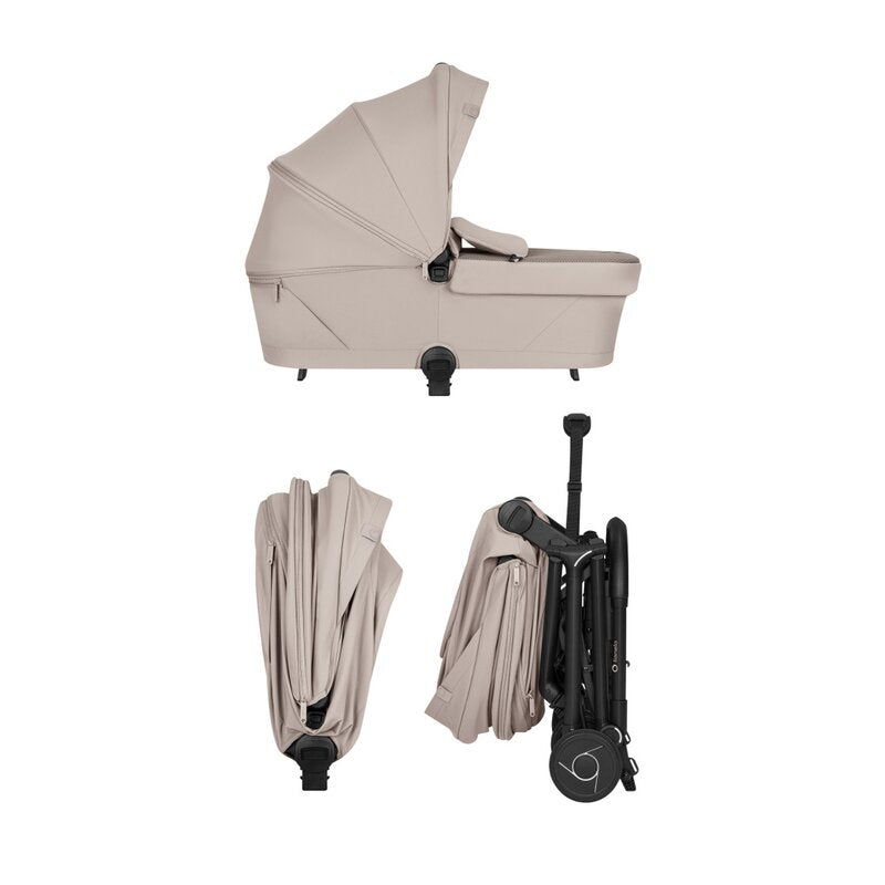Carucior 2 in 1, Lionelo, Sia Flex, 7.6 kg, Include landou pliabil pe cadru, Ultracompact, Pliere rapida cu o mana, Copertina UPF50+, Cu accesorii incluse, 0-48 luni, Sustine 22 kg, Bej