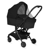 Carucior 2 in 1, Lionelo, Sia Flex, 7.6 kg, Include landou pliabil pe cadru, Ultracompact, Pliere rapida cu o mana, Copertina UPF50+, Cu accesorii incluse, 0-48 luni, Sustine 22 kg, Negru