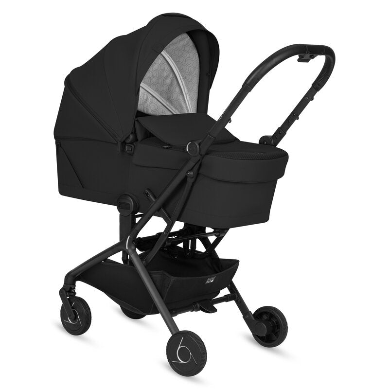 Carucior 2 in 1, Lionelo, Sia Flex, 7.6 kg, Include landou pliabil pe cadru, Ultracompact, Pliere rapida cu o mana, Copertina UPF50+, Cu accesorii incluse, 0-48 luni, Sustine 22 kg, Negru