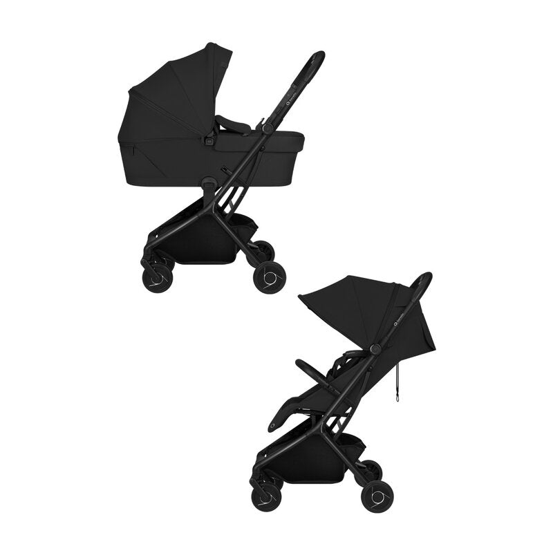 Carucior 2 in 1, Lionelo, Sia Flex, 7.6 kg, Include landou pliabil pe cadru, Ultracompact, Pliere rapida cu o mana, Copertina UPF50+, Cu accesorii incluse, 0-48 luni, Sustine 22 kg, Negru