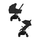 Carucior 2 in 1, Lionelo, Sia Flex, 7.6 kg, Include landou pliabil pe cadru, Ultracompact, Pliere rapida cu o mana, Copertina UPF50+, Cu accesorii incluse, 0-48 luni, Sustine 22 kg, Negru
