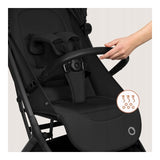 Carucior 2 in 1, Lionelo, Sia Flex, 7.6 kg, Include landou pliabil pe cadru, Ultracompact, Pliere rapida cu o mana, Copertina UPF50+, Cu accesorii incluse, 0-48 luni, Sustine 22 kg, Negru