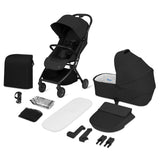 Carucior 2 in 1, Lionelo, Sia Flex, 7.6 kg, Include landou pliabil pe cadru, Ultracompact, Pliere rapida cu o mana, Copertina UPF50+, Cu accesorii incluse, 0-48 luni, Sustine 22 kg, Negru