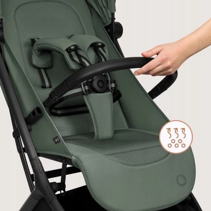 Carucior 2 in 1, Lionelo, Sia Flex, 7.6 kg, Include landou pliabil pe cadru, Ultracompact, Pliere rapida cu o mana, Copertina UPF50+, Cu accesorii incluse, 0-48 luni, Sustine 22 kg, Verde