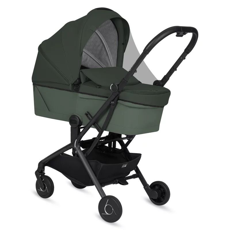 Carucior 2 in 1, Lionelo, Sia Flex, 7.6 kg, Include landou pliabil pe cadru, Ultracompact, Pliere rapida cu o mana, Copertina UPF50+, Cu accesorii incluse, 0-48 luni, Sustine 22 kg, Verde