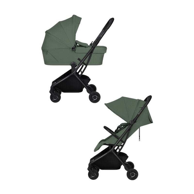 Carucior 2 in 1, Lionelo, Sia Flex, 7.6 kg, Include landou pliabil pe cadru, Ultracompact, Pliere rapida cu o mana, Copertina UPF50+, Cu accesorii incluse, 0-48 luni, Sustine 22 kg, Verde