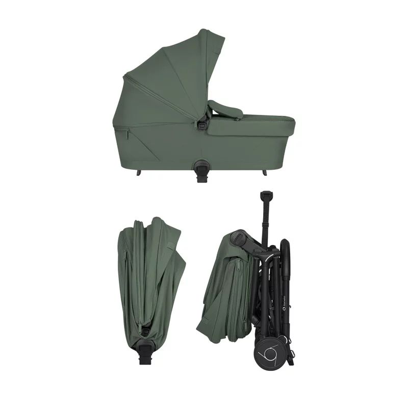 Carucior 2 in 1, Lionelo, Sia Flex, 7.6 kg, Include landou pliabil pe cadru, Ultracompact, Pliere rapida cu o mana, Copertina UPF50+, Cu accesorii incluse, 0-48 luni, Sustine 22 kg, Verde