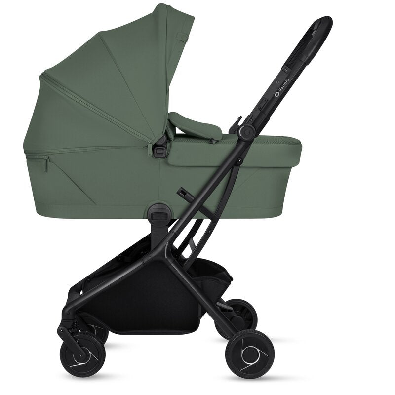 Carucior 2 in 1, Lionelo, Sia Flex, 7.6 kg, Include landou pliabil pe cadru, Ultracompact, Pliere rapida cu o mana, Copertina UPF50+, Cu accesorii incluse, 0-48 luni, Sustine 22 kg, Verde