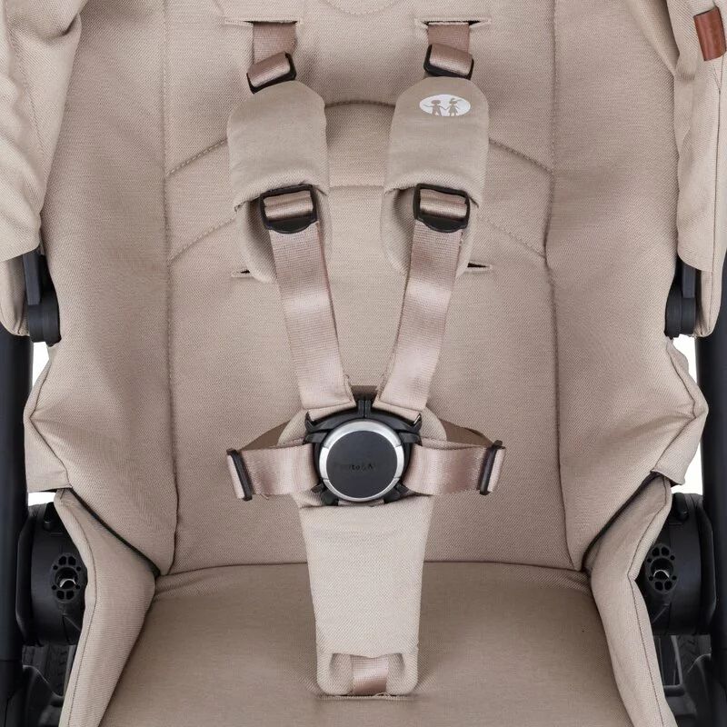 Carucior 2 in 1, Petite&Mars, Scout, Cu landou pliabil, Reversibil, Spatar si suport de picioare reglabile in 3 pozitii, Maner ajustabil, Cu accesorii, Pana la 22 kg, 0 luni+, Bej