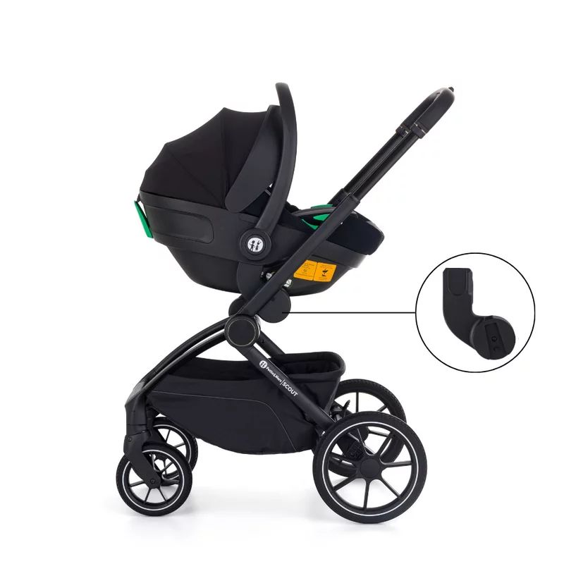 Carucior 2 in 1, Petite&Mars, Scout, Cu landou pliabil, Reversibil, Spatar si suport de picioare reglabile in 3 pozitii, Maner ajustabil, Cu accesorii, Pana la 22 kg, 0 luni+, Bej