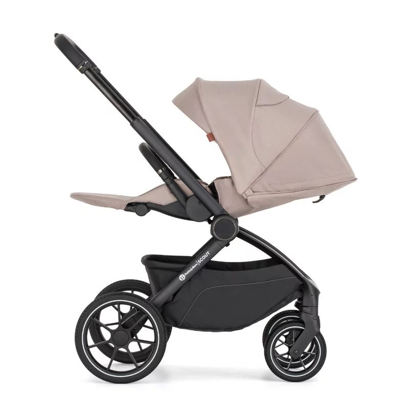 Carucior 2 in 1, Petite&Mars, Scout, Cu landou pliabil, Reversibil, Spatar si suport de picioare reglabile in 3 pozitii, Maner ajustabil, Cu accesorii, Pana la 22 kg, 0 luni+, Crem Cappuccino - gogobaby.ro
