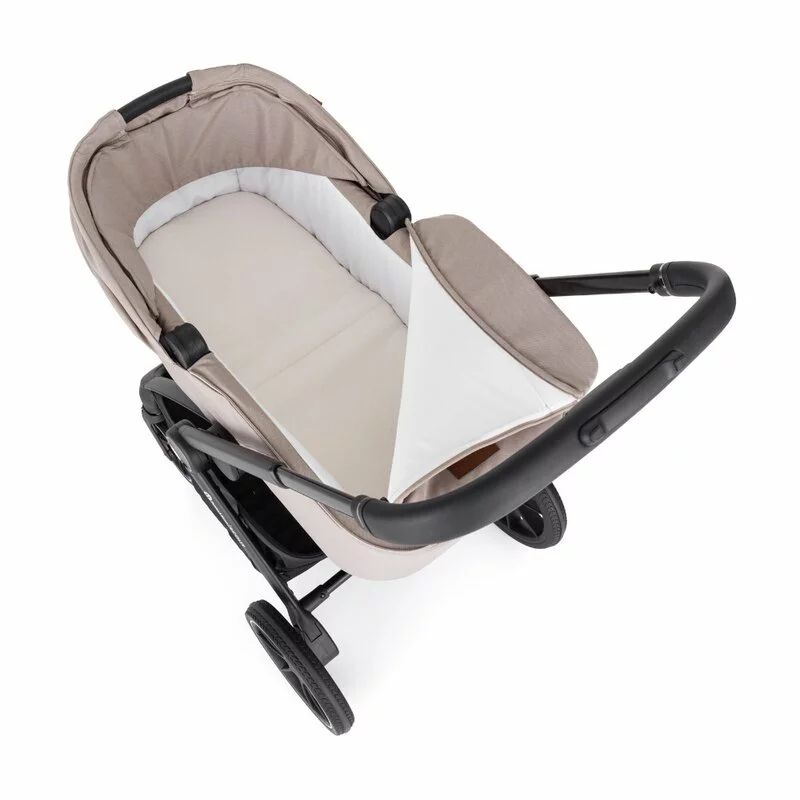 Carucior 2 in 1, Petite&Mars, Scout, Cu landou pliabil, Reversibil, Spatar si suport de picioare reglabile in 3 pozitii, Maner ajustabil, Cu accesorii, Pana la 22 kg, 0 luni+, Crem Cappuccino - gogobaby.ro