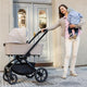 Carucior 2 in 1, Petite&Mars, Scout, Cu landou pliabil, Reversibil, Spatar si suport de picioare reglabile in 3 pozitii, Maner ajustabil, Cu accesorii, Pana la 22 kg, 0 luni+, Gri