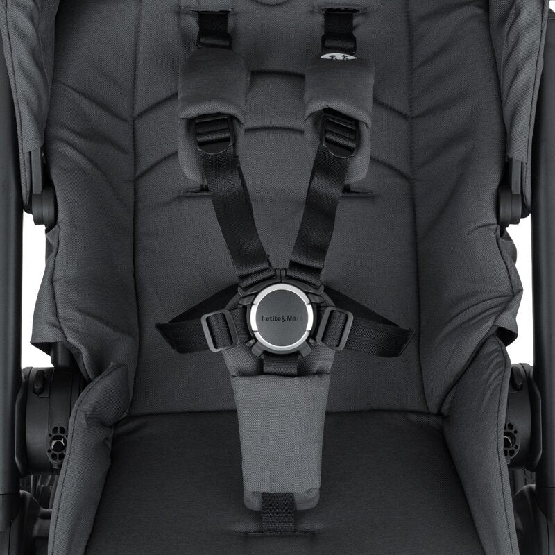 Carucior 2 in 1, Petite&Mars, Scout, Cu landou pliabil, Reversibil, Spatar si suport de picioare reglabile in 3 pozitii, Maner ajustabil, Cu accesorii, Pana la 22 kg, 0 luni+, Gri