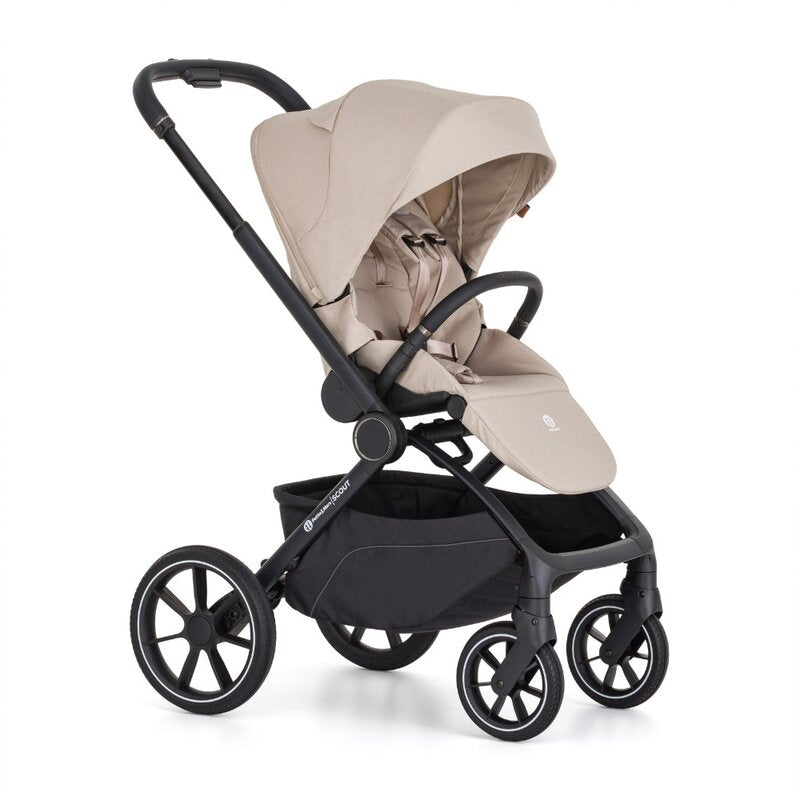 Carucior 2 in 1, Petite&Mars, Scout, Cu landou pliabil, Reversibil, Spatar si suport de picioare reglabile in 3 pozitii, Maner ajustabil, Cu accesorii, Pana la 22 kg, 0 luni+, Gri