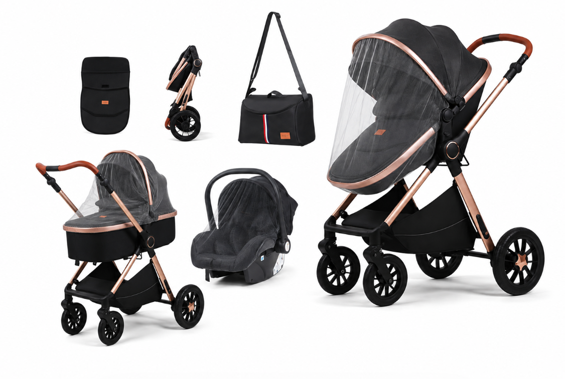 Carucior L-Sun Marina 3 in 1 NEGRU