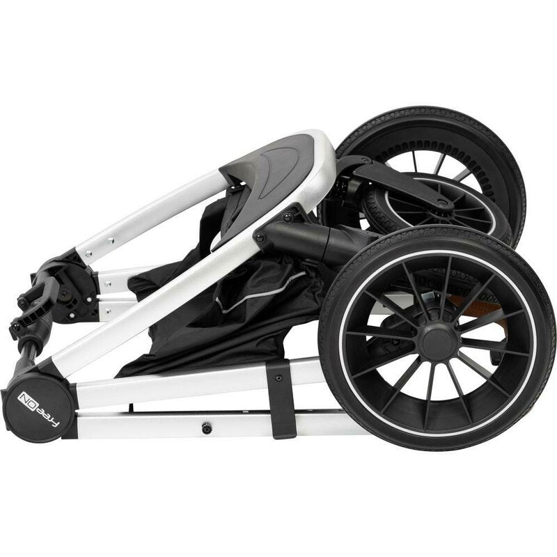 Carucior 3 in 1, FreeON, Joy, Reversibil, Cu cadru din aluminiu, Scoica auto, Husa picioare, Geanta mamici si accesorii, Conform cu standardele europene EN1888-1:2018+A1:2022, Gri - gogobaby.ro