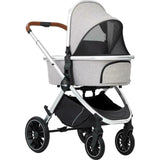 Carucior 3 in 1, FreeON, Joy, Reversibil, Cu cadru din aluminiu, Scoica auto, Husa picioare, Geanta mamici si accesorii, Conform cu standardele europene EN1888-1:2018+A1:2022, Gri