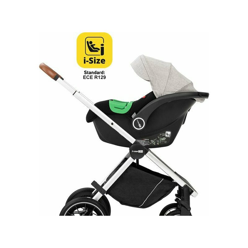 Carucior 3 in 1, FreeON, Joy, Reversibil, Cu cadru din aluminiu, Scoica auto, Husa picioare, Geanta mamici si accesorii, Conform cu standardele europene EN1888-1:2018+A1:2022, Gri - gogobaby.ro