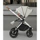 Carucior 3 in 1, FreeON, Joy, Reversibil, Cu cadru din aluminiu, Scoica auto, Husa picioare, Geanta mamici si accesorii, Conform cu standardele europene EN1888-1:2018+A1:2022, Gri