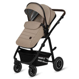 Carucior 3 in 1, Lionelo, Amber, Landou intarit, Scoica auto testata ADAC, Reversibil, Cu accesorii, Geanta parinti, Pana la 22 kg, Bej