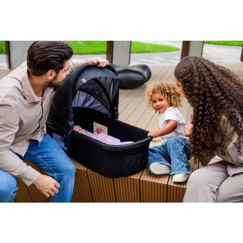 Carucior 3 in 1, Lionelo, Amber, Landou intarit, Scoica auto testata ADAC, Reversibil, Cu accesorii, Geanta parinti, Pana la 22 kg, Bej - gogobaby.ro