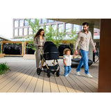 Carucior 3 in 1, Lionelo, Amber, Landou intarit, Scoica auto testata ADAC, Reversibil, Cu accesorii, Geanta parinti, Pana la 22 kg, Bej
