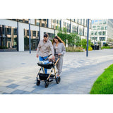 Carucior 3 in 1, Lionelo, Amber, Landou intarit, Scoica auto testata ADAC, Reversibil, Cu accesorii, Geanta parinti, Pana la 22 kg, Bej