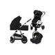 Carucior 3 in 1, Lionelo, Amber, Cadru aluminiu, Cu landou intarit si salteluta moale, Cu scoica auto testata ADAC, Reversibil, Cu accesorii, Geanta parinti, Pana la 22 kg, Negru silver