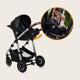 Carucior 3 in 1, Lionelo, Amber, Cadru aluminiu, Cu landou intarit si salteluta moale, Cu scoica auto testata ADAC, Reversibil, Cu accesorii, Geanta parinti, Pana la 22 kg, Negru silver