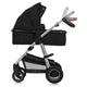 Carucior 3 in 1, Lionelo, Amber, Cadru aluminiu, Cu landou intarit si salteluta moale, Cu scoica auto testata ADAC, Reversibil, Cu accesorii, Geanta parinti, Pana la 22 kg, Negru silver