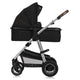 Carucior 3 in 1, Lionelo, Amber, Cadru aluminiu, Cu landou intarit si salteluta moale, Cu scoica auto testata ADAC, Reversibil, Cu accesorii, Geanta parinti, Pana la 22 kg, Negru silver